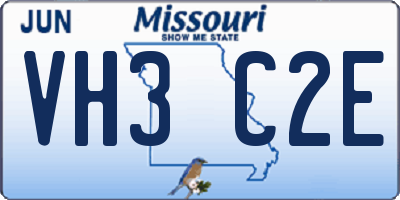 MO license plate VH3C2E