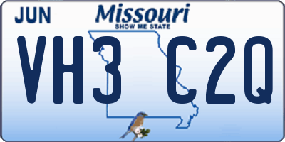 MO license plate VH3C2Q