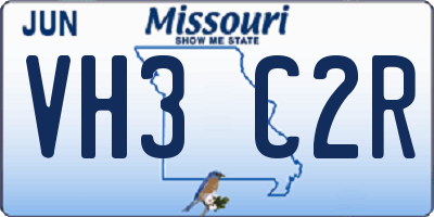 MO license plate VH3C2R