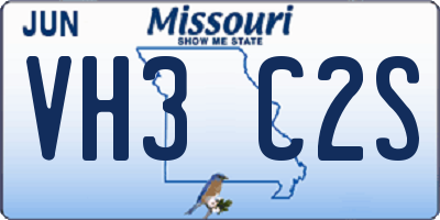 MO license plate VH3C2S