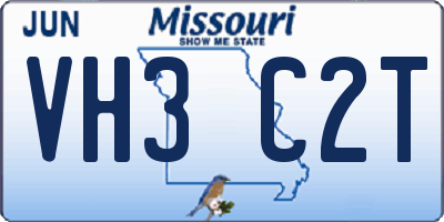 MO license plate VH3C2T