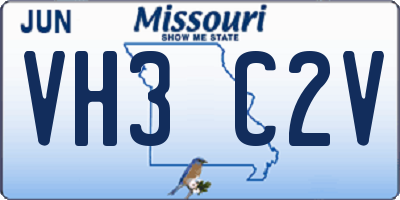 MO license plate VH3C2V