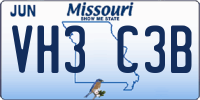 MO license plate VH3C3B