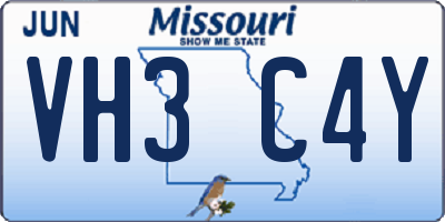 MO license plate VH3C4Y