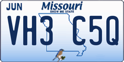 MO license plate VH3C5Q