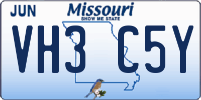 MO license plate VH3C5Y