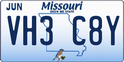 MO license plate VH3C8Y