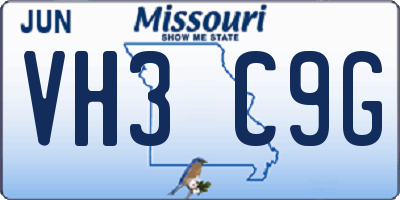 MO license plate VH3C9G