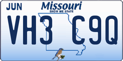 MO license plate VH3C9Q
