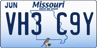 MO license plate VH3C9Y