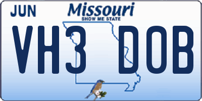 MO license plate VH3D0B