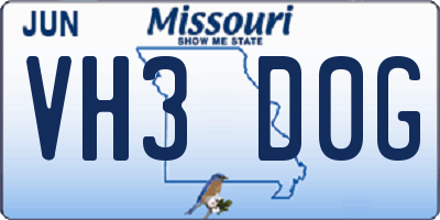 MO license plate VH3D0G