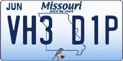 MO license plate VH3D1P