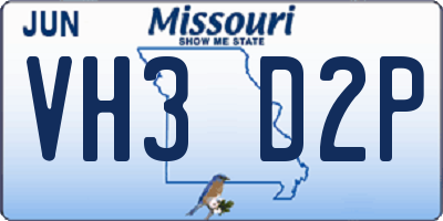 MO license plate VH3D2P