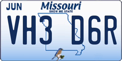 MO license plate VH3D6R