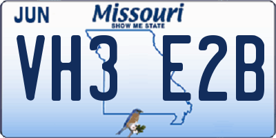 MO license plate VH3E2B