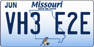 MO license plate VH3E2E
