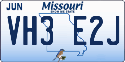 MO license plate VH3E2J