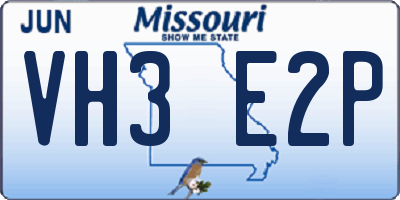 MO license plate VH3E2P