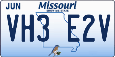 MO license plate VH3E2V