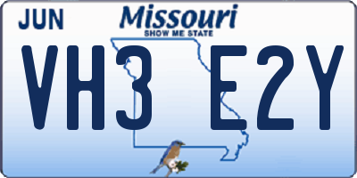 MO license plate VH3E2Y