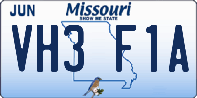 MO license plate VH3F1A
