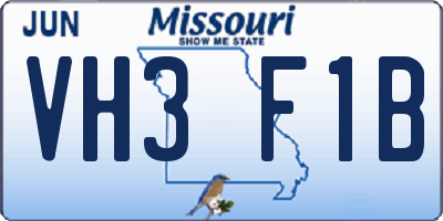 MO license plate VH3F1B