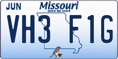 MO license plate VH3F1G