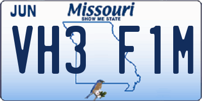 MO license plate VH3F1M