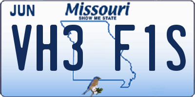 MO license plate VH3F1S