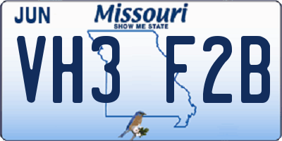 MO license plate VH3F2B