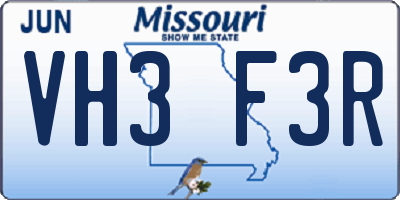 MO license plate VH3F3R