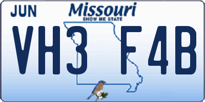 MO license plate VH3F4B