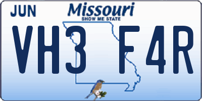 MO license plate VH3F4R