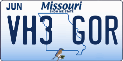 MO license plate VH3G0R