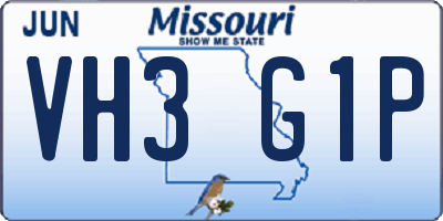 MO license plate VH3G1P
