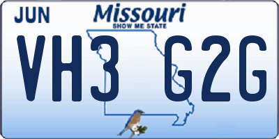 MO license plate VH3G2G