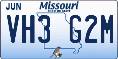 MO license plate VH3G2M