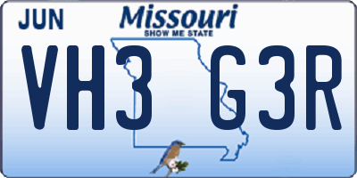 MO license plate VH3G3R