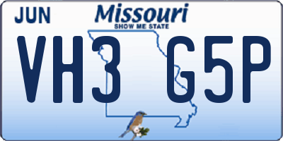MO license plate VH3G5P