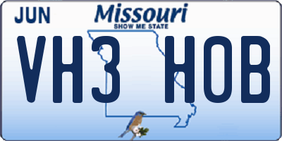 MO license plate VH3H0B