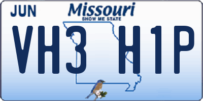 MO license plate VH3H1P