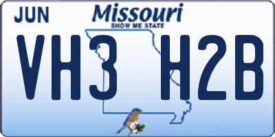 MO license plate VH3H2B
