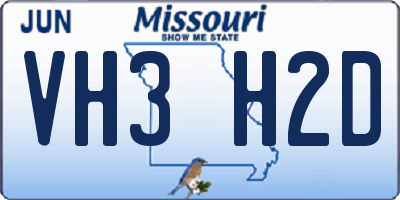 MO license plate VH3H2D