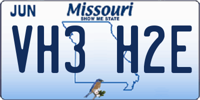 MO license plate VH3H2E