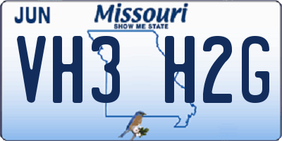MO license plate VH3H2G
