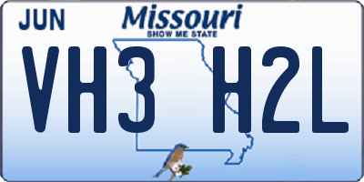 MO license plate VH3H2L