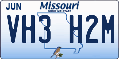 MO license plate VH3H2M