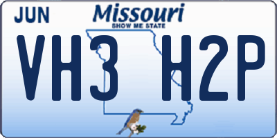 MO license plate VH3H2P