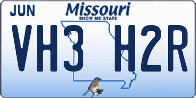 MO license plate VH3H2R